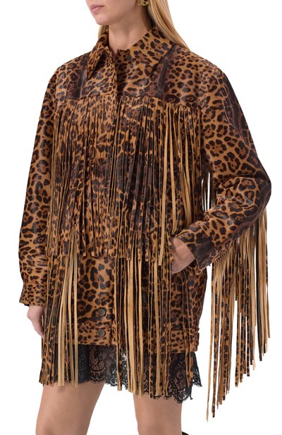 Кожаная куртка DOLCE & GABBANA леопардового цвета по цене 1915000 руб., арт. F9T45L/HULXR, фото 3 Кожаная куртка DOLCE & GABBANA, арт. F9T45L/HULXR, фото 3