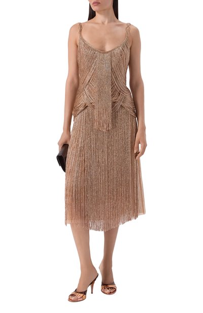 Юбка с отделкой бисером ELIE SAAB золотого цвета по цене 821500 руб., арт. SK325NS26/BE076, фото 2 Юбка с отделкой бисером ELIE SAAB, арт. SK325NS26/BE076, фото 2