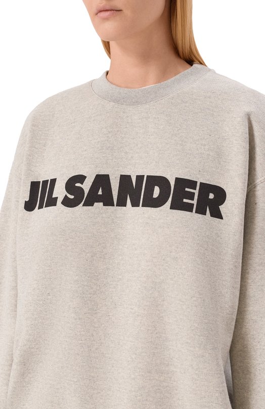 Хлопковый свитшот Jil Sander J53GU0003/J20010 Серый  J53GU0003/J20010 Фото 5