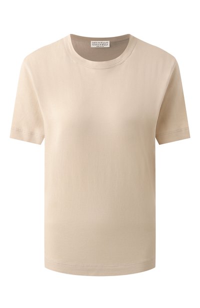 Женская хлопковая футболка BRUNELLO CUCINELLI, арт. M0T81BI100