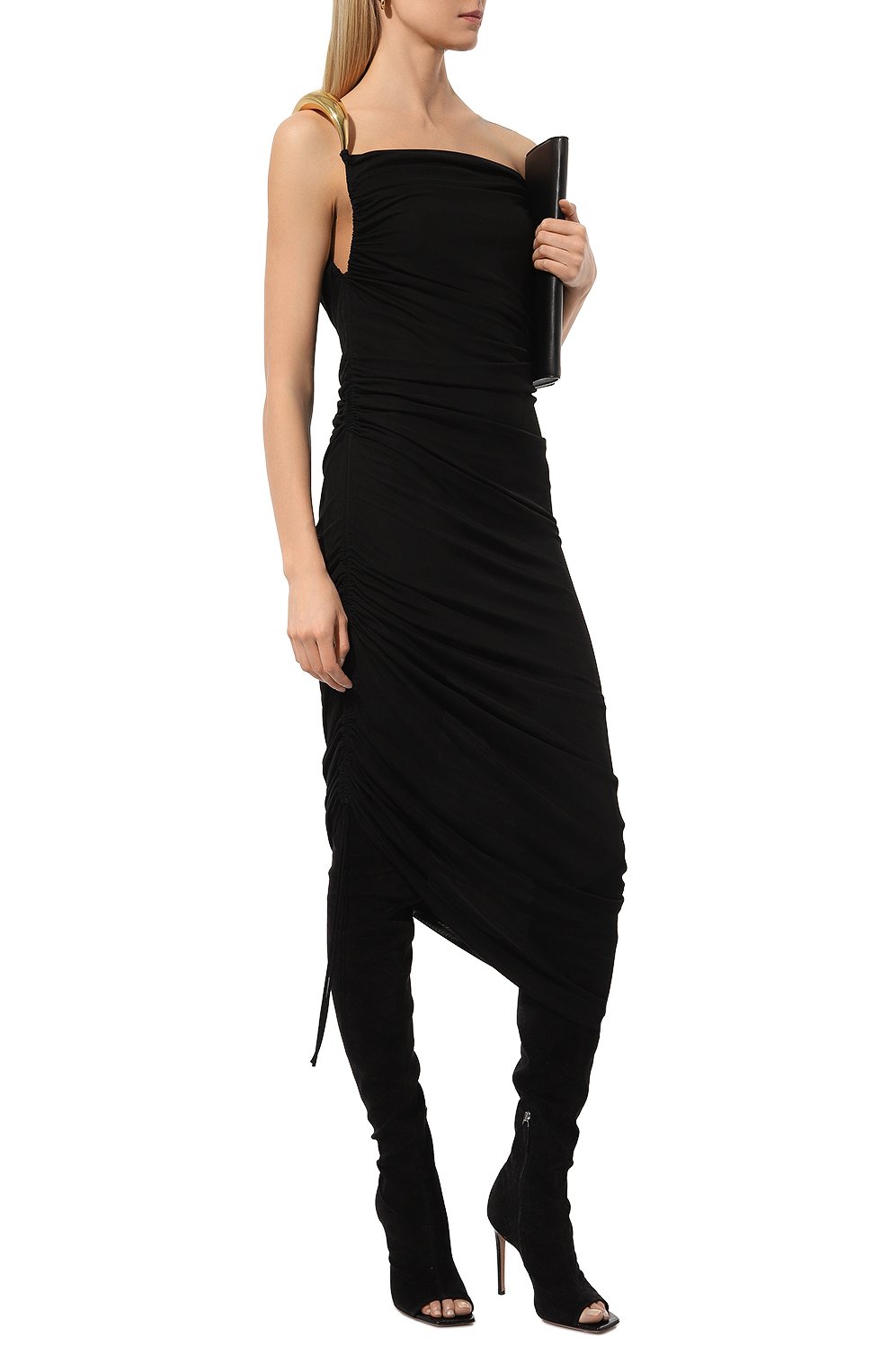 Платье из вискозы BOTTEGA VENETA черного цвета по цене 272000 руб., арт. 726535/VKUQ0, фото 2 Платье из вискозы BOTTEGA VENETA, арт. 726535/VKUQ0, фото 2