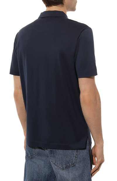 Хлопковое поло CANALI темно-синего цвета по цене 32350 руб., арт. T0238/MJ01495, фото 4 Хлопковое поло CANALI, арт. T0238/MJ01495, фото 4