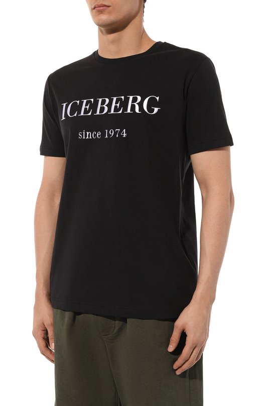 Хлопковая футболка Iceberg F014/6327 Чёрный  F014/6327 Фото 3