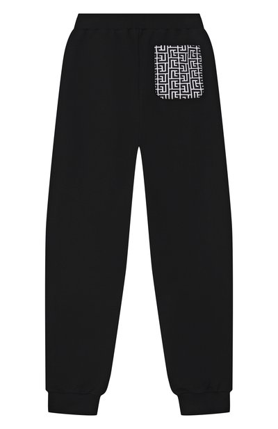 Хлопковые джоггеры BALMAIN черного цвета по цене 27700 руб., арт. BY6P40, фото 2 Хлопковые джоггеры BALMAIN, арт. BY6P40, фото 2