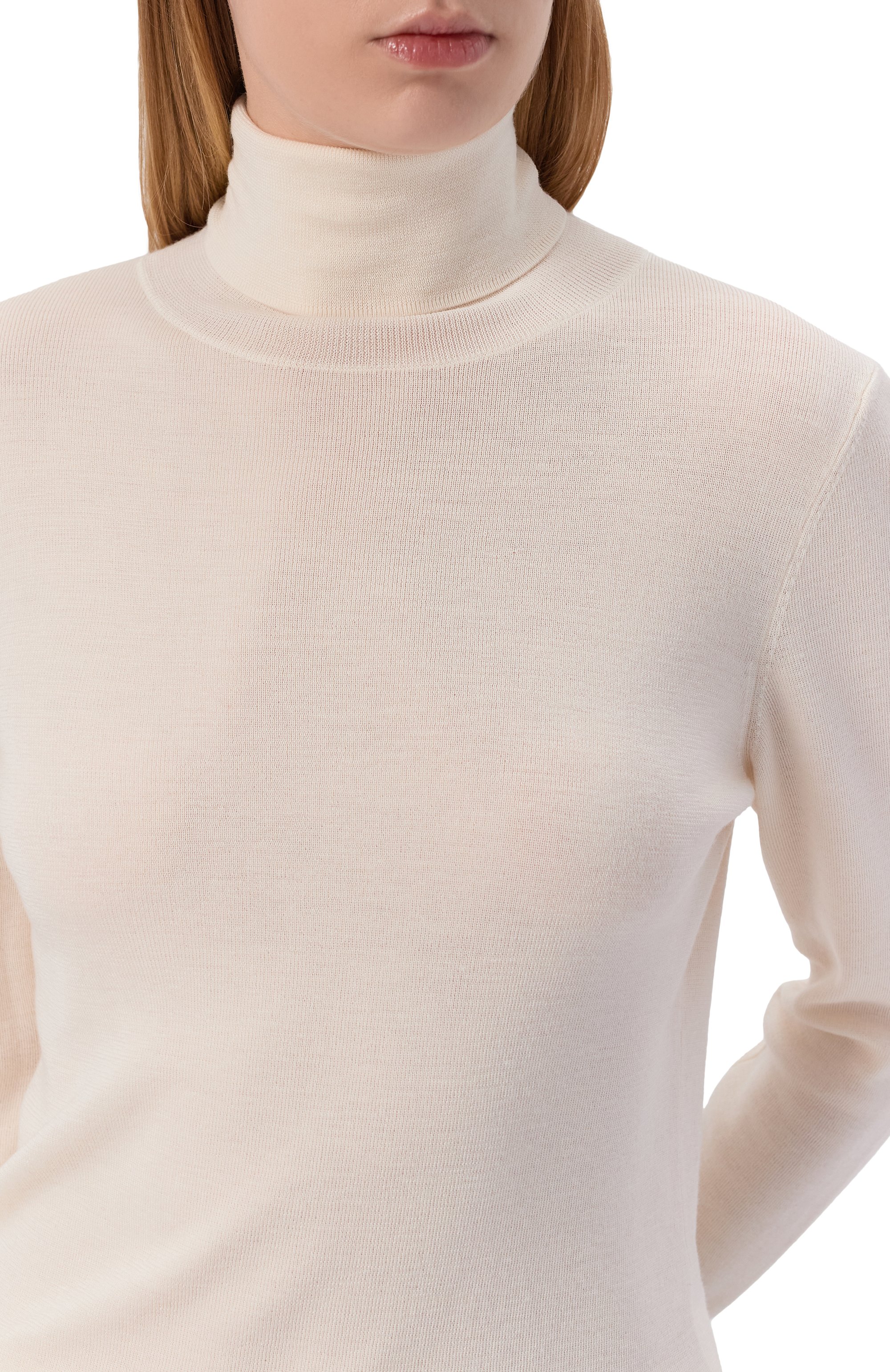 Водолазка из шерсти и шелка WINDSOR белого цвета по цене 42400 руб., арт. 52 DP620 10014631/30047417, фото 5 Водолазка из шерсти и шелка WINDSOR, арт. 52 DP620 10014631/30047417, фото 5