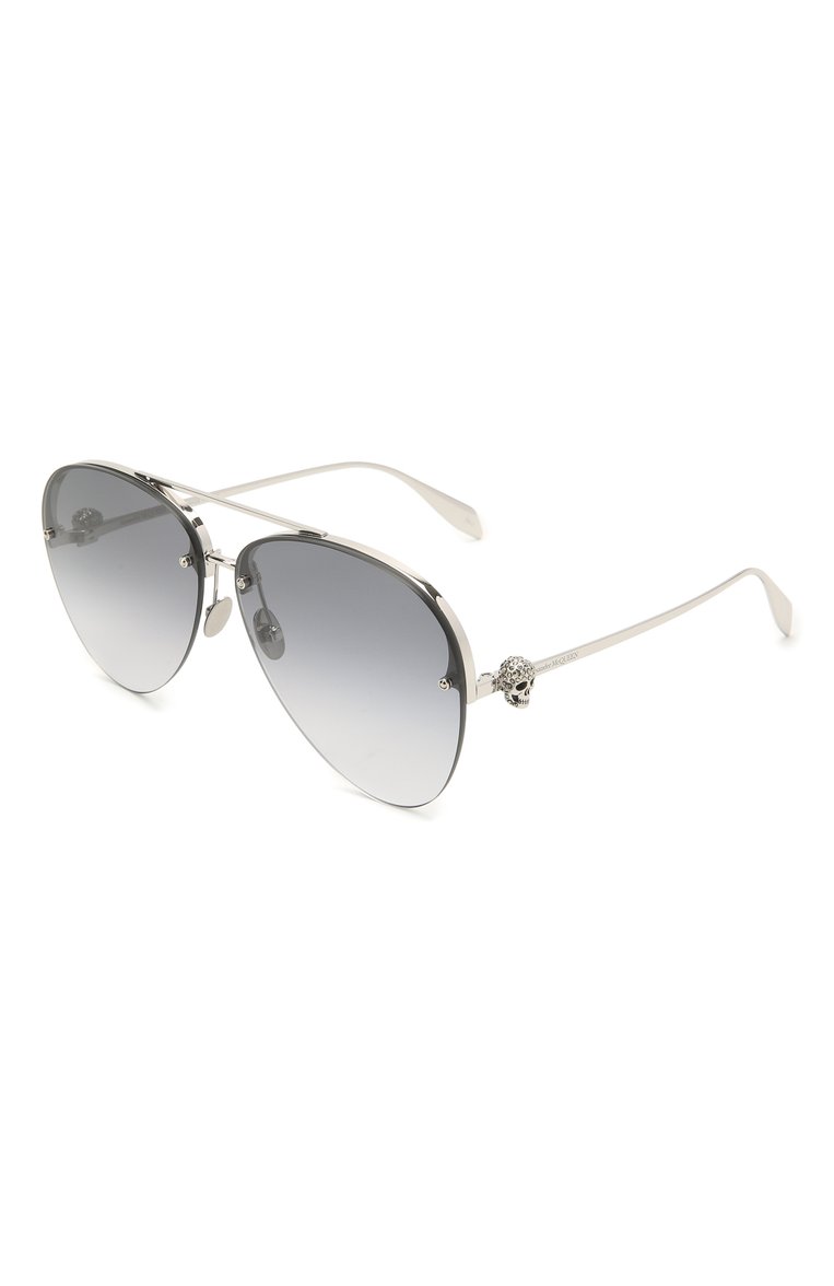 Женские солнцезащитные очки ALEXANDER MCQUEEN синего цвета, арт. AM0270S 001 | Фото 1 (Тип очков: С/з; Региональные ограничения белый список (Axapta Mercury): RU, Не проставлено; Материал: Металл; Нос: Не проставлено; Оптика Гендер: оптика-женское; Очки форма: Авиаторы)