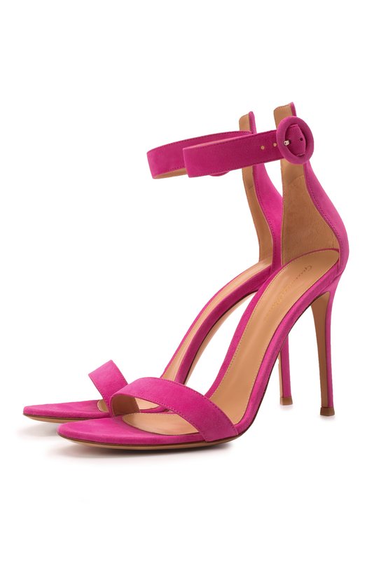 Замшевые босоножки Portofino 105 Gianvito Rossi G61096.15RIC.CAMBL00 Розовый G61096.15RIC.CAMBL00