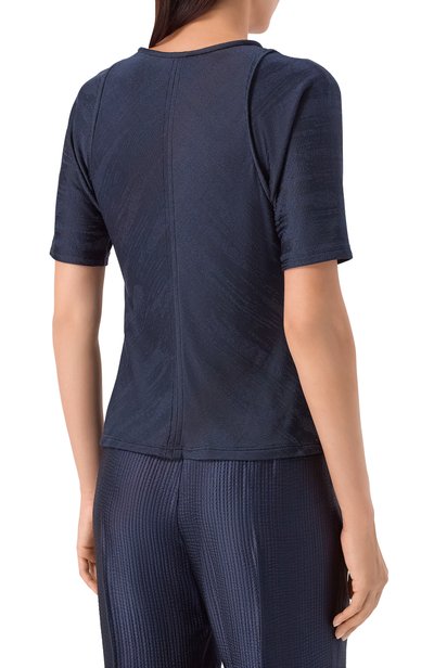 Топ из вискозы GIORGIO ARMANI темно-синего цвета по цене 85300 руб., арт. GW004437/AF24786, фото 4 Топ из вискозы GIORGIO ARMANI, арт. GW004437/AF24786, фото 4