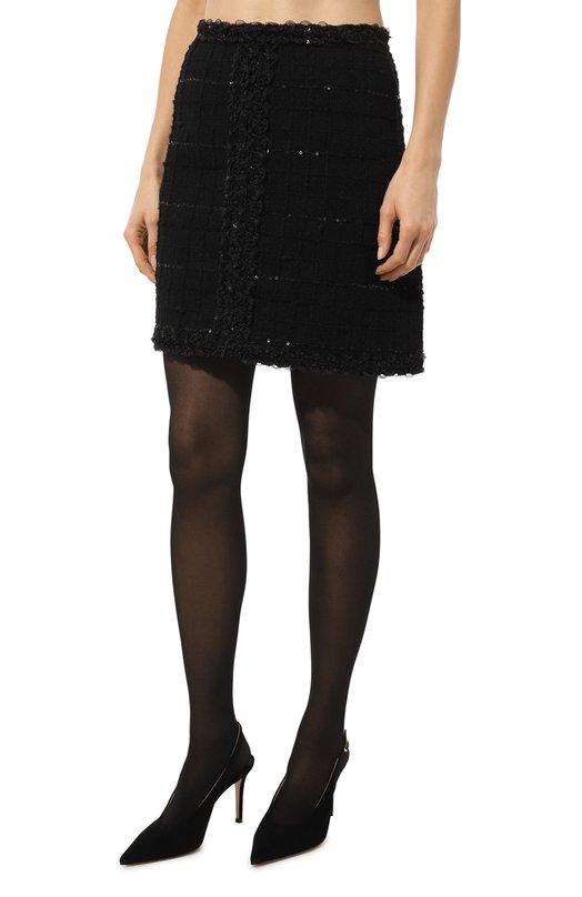 Твидовая юбка Giambattista Valli 24FWPVCA2147-06UBE Чёрный  24FWPVCA2147-06UBE Фото 3
