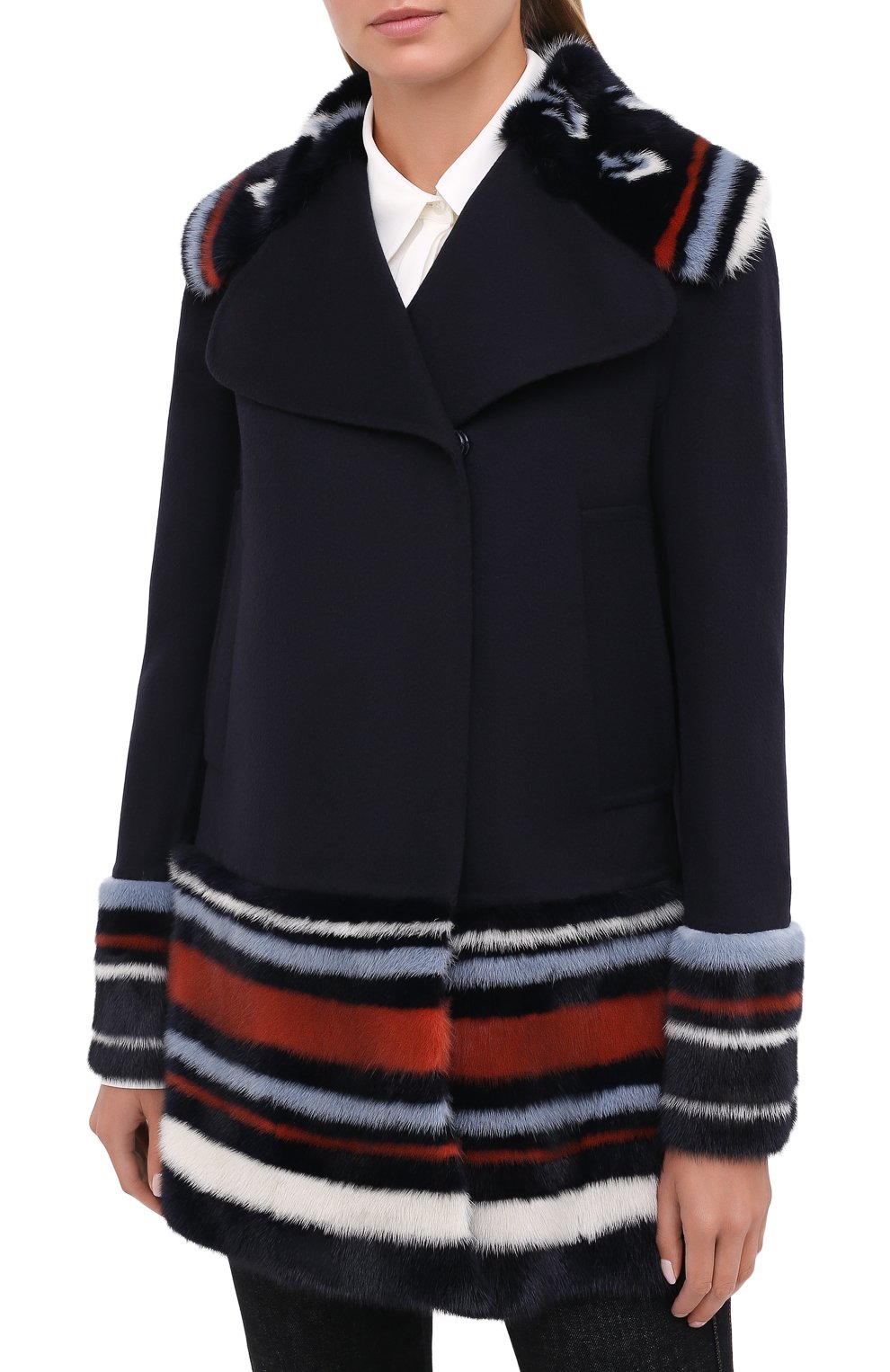 Пальто с меховой отделкой VALENTINO, арт. UF3FAB80DCF, фото 3