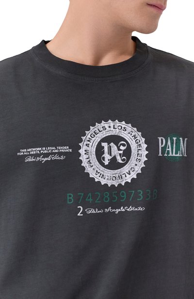 Хлопковый лонгслив PALM ANGELS, арт. PMAB05CF25JER001, фото 5