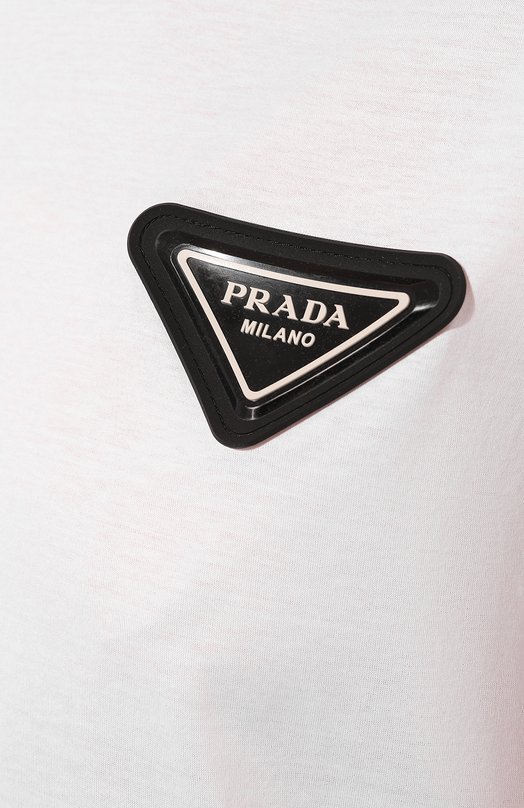 Хлопковая футболка Prada 35838-1X58-F0009-161 Белый  35838-1X58-F0009-161 Фото 5