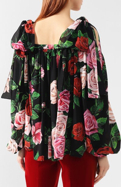 Шелковая блуза DOLCE & GABBANA разноцветного цвета по цене 117000 руб., арт. F73G6T/HS103, фото 4 Шелковая блуза DOLCE & GABBANA, арт. F73G6T/HS103, фото 4