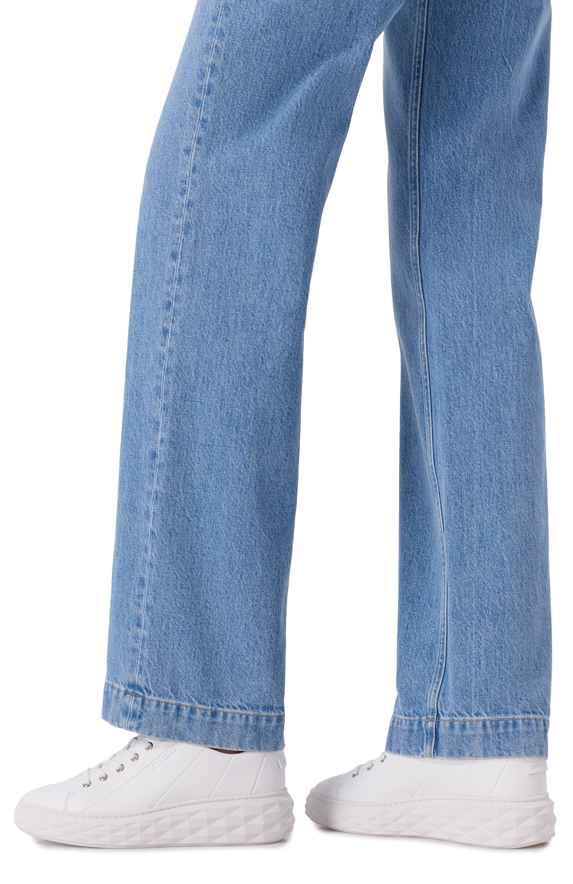 Кожаные кеды diamond light maxi JIMMY CHOO белого цвета по цене 75900 руб., арт. DIAM0NDLIGHTMAXIFRXN, фото 2 Кожаные кеды diamond light maxi JIMMY CHOO, арт. DIAM0NDLIGHTMAXIFRXN, фото 2