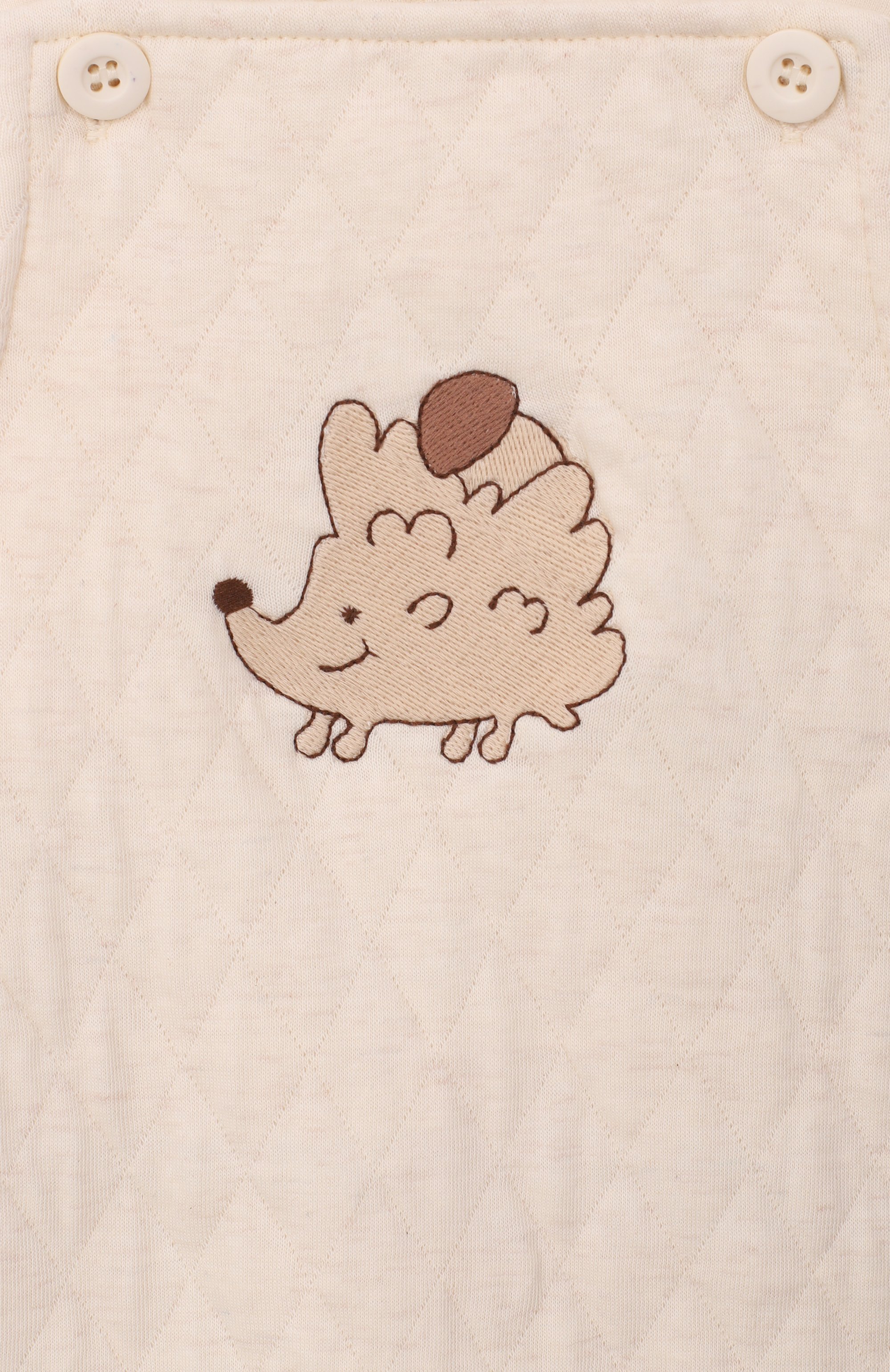 Хлопковый комбинезон BABYBU кремового цвета по цене 7400 руб., арт. BI-N1009W226, фото 3 Хлопковый комбинезон BABYBU, арт. BI-N1009W226, фото 3