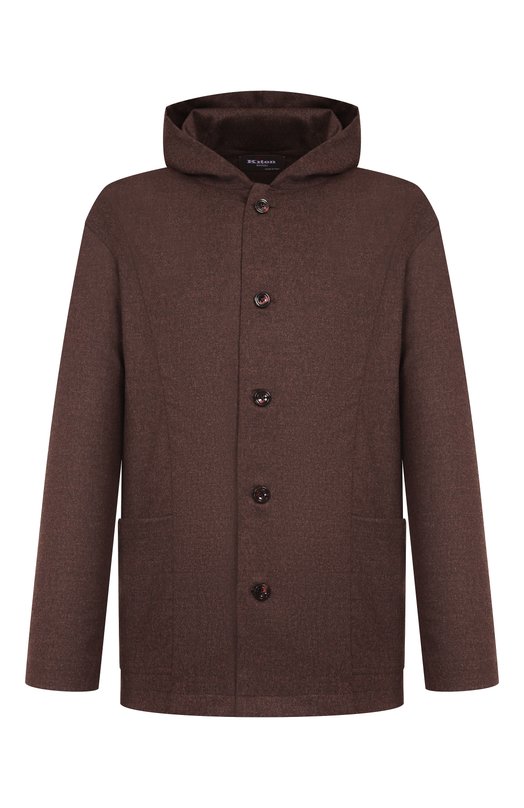 Шерстяная рубашка Kiton UMCLUCAK0124G07 Коричневый UMCLUCAK0124G07
