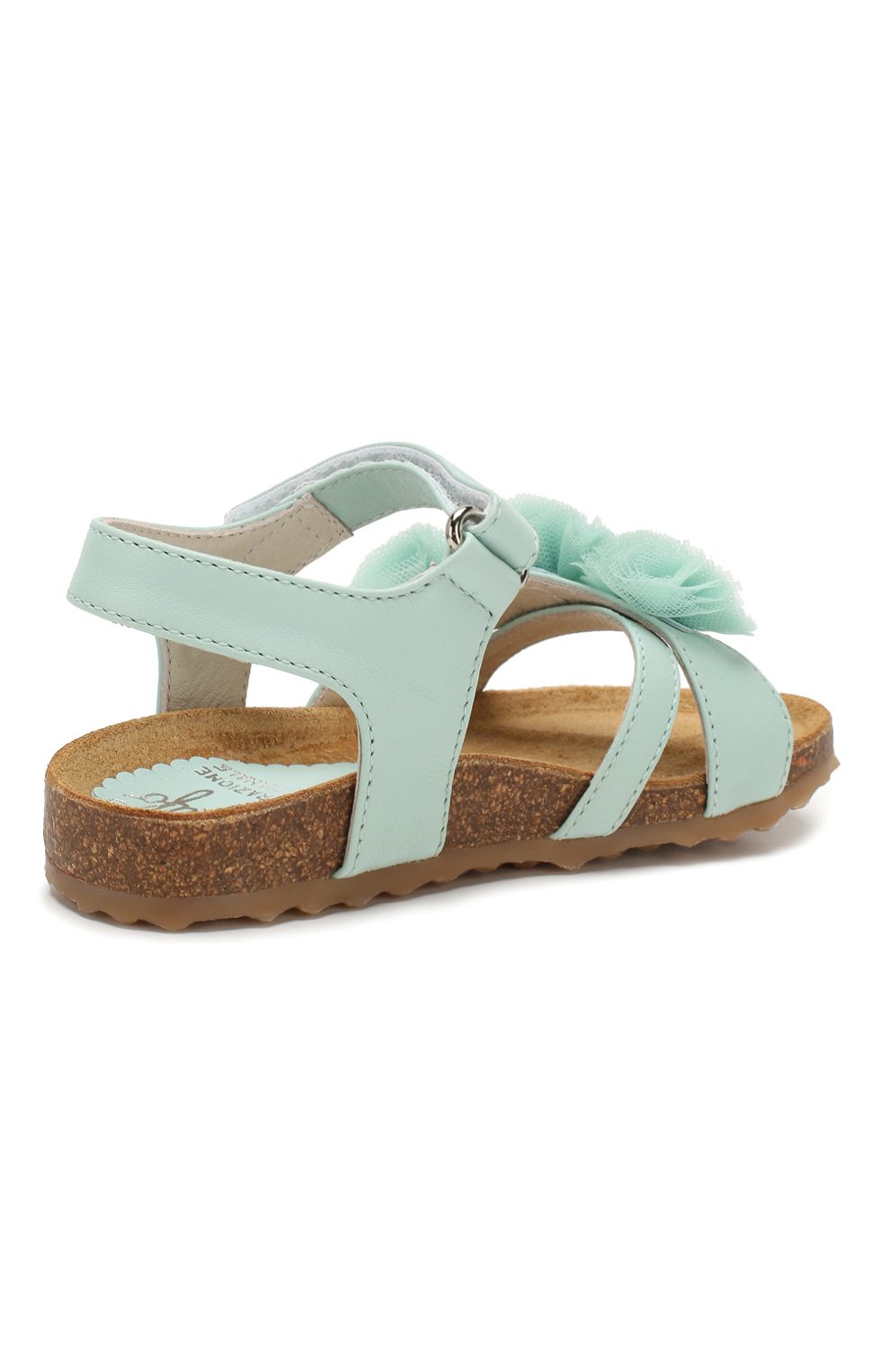 Кожаные босоножки IL GUFO светло-зеленого цвета по цене 19950 руб., арт. G539/VITELL0 NAPPAC0/27-30, фото 3 Кожаные босоножки IL GUFO, арт. G539/VITELL0 NAPPAC0/27-30, фото 3