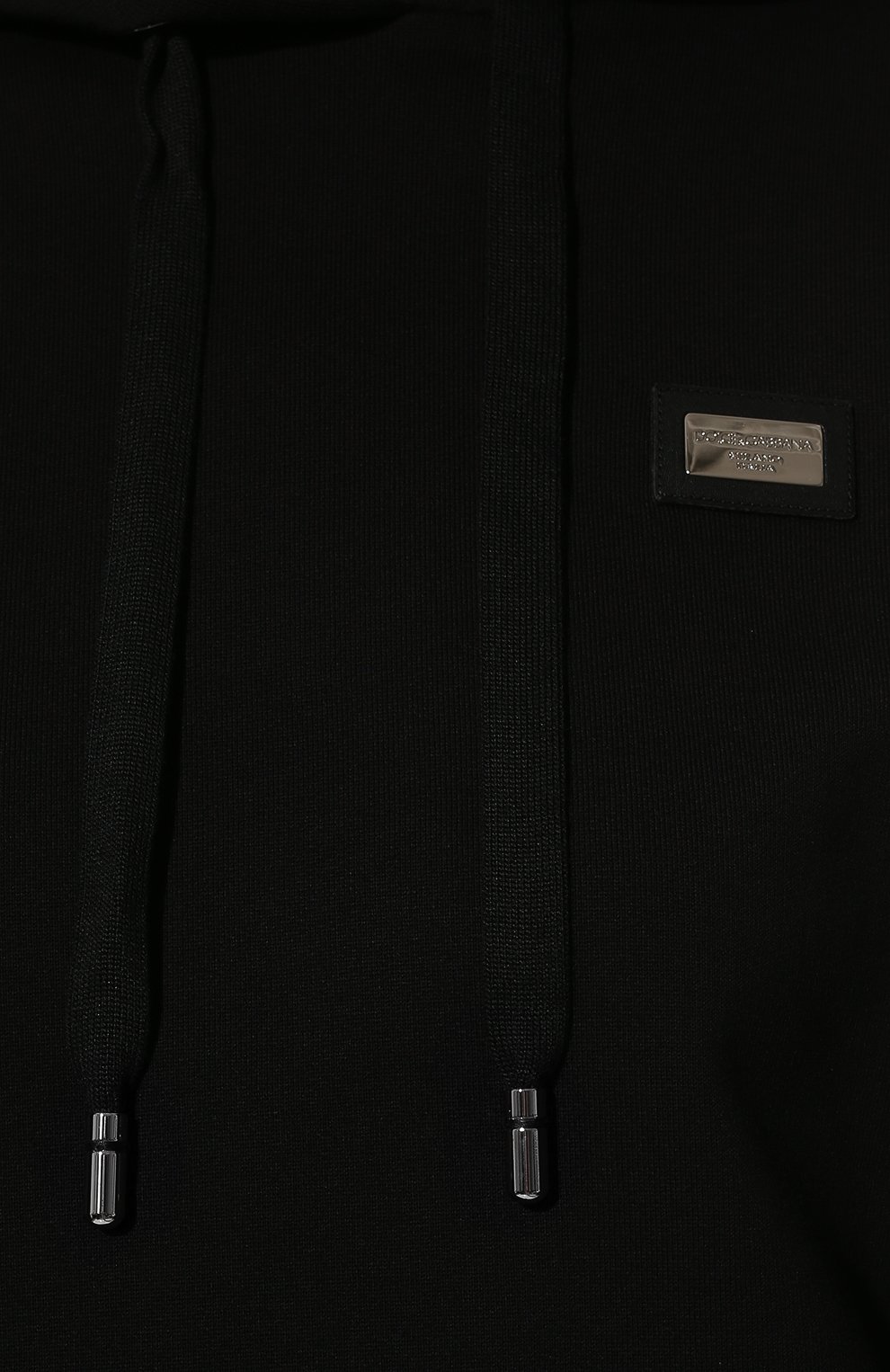 Хлопковое худи DOLCE & GABBANA черного цвета по цене 67950 руб., арт. F9D14T/G7SIR/0UTLET AW22-23, фото 5 Хлопковое худи DOLCE & GABBANA, арт. F9D14T/G7SIR/0UTLET AW22-23, фото 5