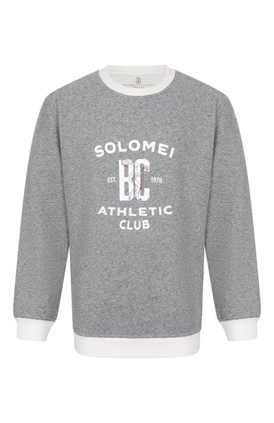 Мужской свитшот из хлопка и льна BRUNELLO CUCINELLI, арт. MR8313380G