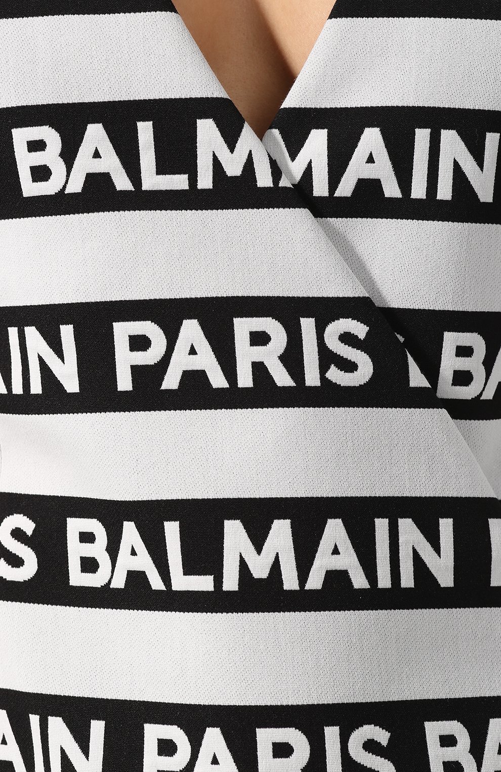Хлопковое платье BALMAIN черно-белого цвета по цене 597500 руб., арт. RF16186/C054, фото 5 Хлопковое платье BALMAIN, арт. RF16186/C054, фото 5
