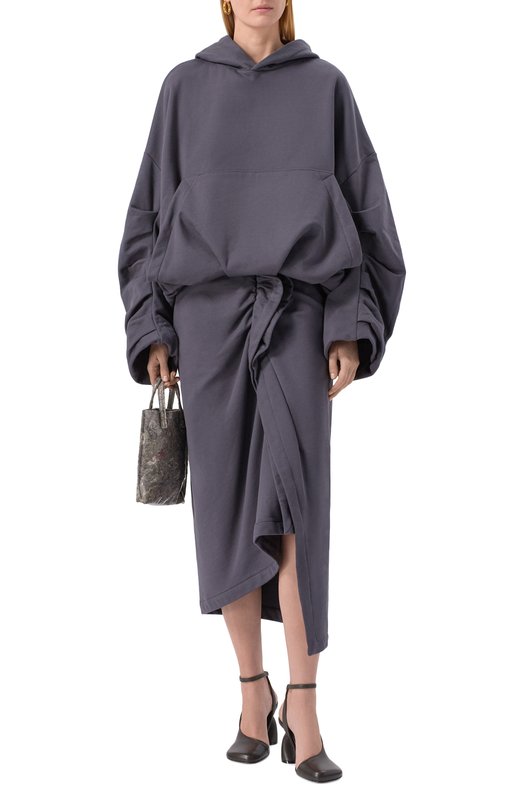 Хлопковая юбка Dries Van Noten 011140-2611-803 Серый  011140-2611-803 Фото 2