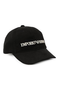 Мужская бейсболка EMPORIO ARMANI черного цвета, арт. 627901/CC994 | Фото 1 (Материал: Текстиль, Хлопок; Материал сплава: Проставлено; Нос: Не проставлено)