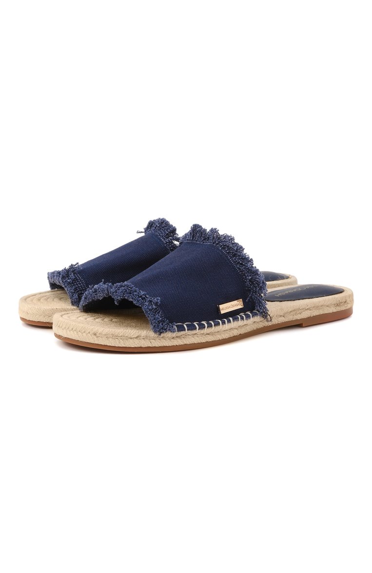 Женские текстильные шлепанцы MELISSA ODABASH синего цвета, арт. ESPADRILLE CR | Фото 1 (Подошва: Платформа; Каблук высота: Низкий; Материал внешний: Текстиль)