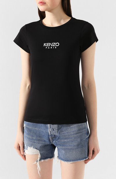 Хлопковая футболка KENZO черного цвета по цене 9950 руб., арт. FA52TS710937, фото 3 Хлопковая футболка KENZO, арт. FA52TS710937, фото 3