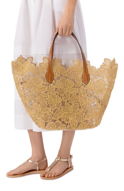 Сумка-тоут ERMANNO SCERVINO бежевого цвета по цене 104000 руб., арт. D484S500ZQP, фото 2 Сумка-тоут ERMANNO SCERVINO, арт. D484S500ZQP, фото 2