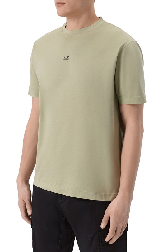 Хлопковая футболка C.P. Company 20CMTS114A/006374G Хаки  20CMTS114A/006374G Фото 3