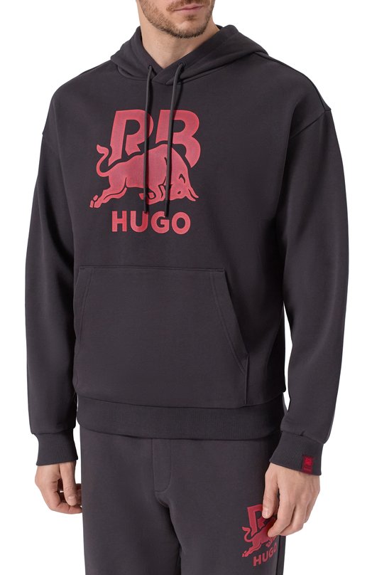 Хлопковое худи HUGO x RB HUGO 50549313 Серый  50549313 Фото 3