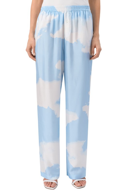 Шелковые брюки Moschino J0302/5551 Голубой  J0302/5551 Фото 3