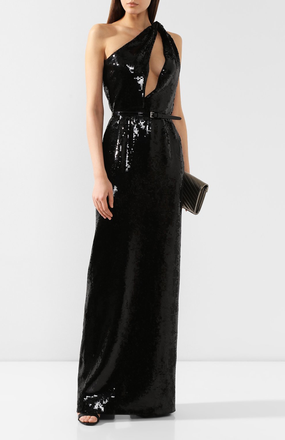 Платье с пайетками SAINT LAURENT черного цвета по цене 848500 руб., арт. 576641/Y012W, фото 2 Платье с пайетками SAINT LAURENT, арт. 576641/Y012W, фото 2