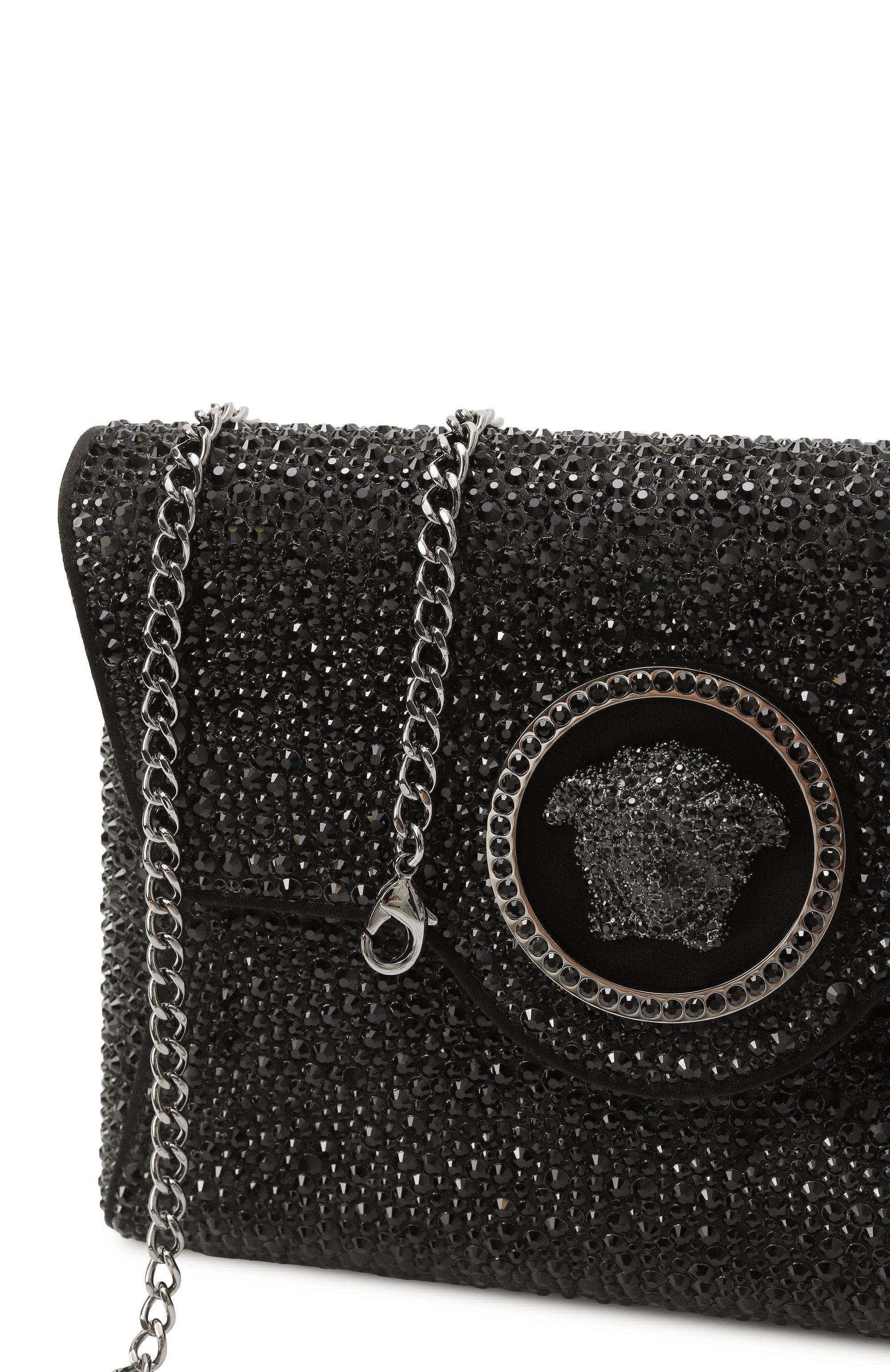 Клатч la medusa VERSACE черного цвета по цене 294500 руб., арт. 1003018/1A06487, фото 3 Клатч la medusa VERSACE, арт. 1003018/1A06487, фото 3