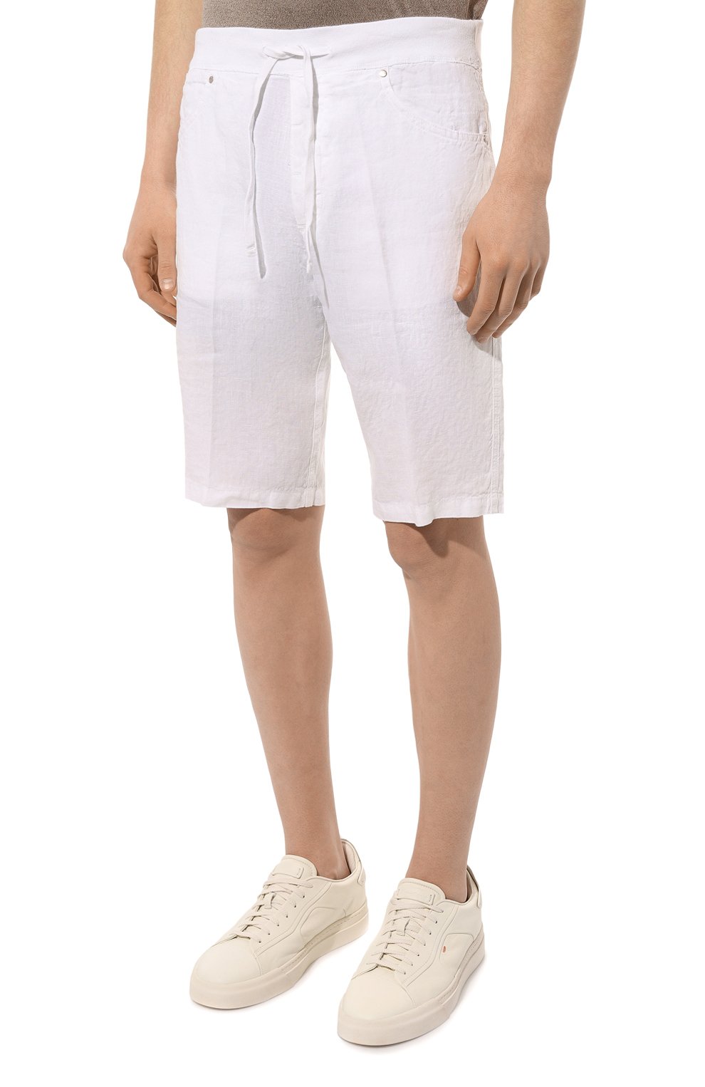 Льняные шорты 120% LINO белого цвета по цене 26350 руб., арт. Y0M2120/0000253/000, фото 3 Льняные шорты 120% LINO, арт. Y0M2120/0000253/000, фото 3