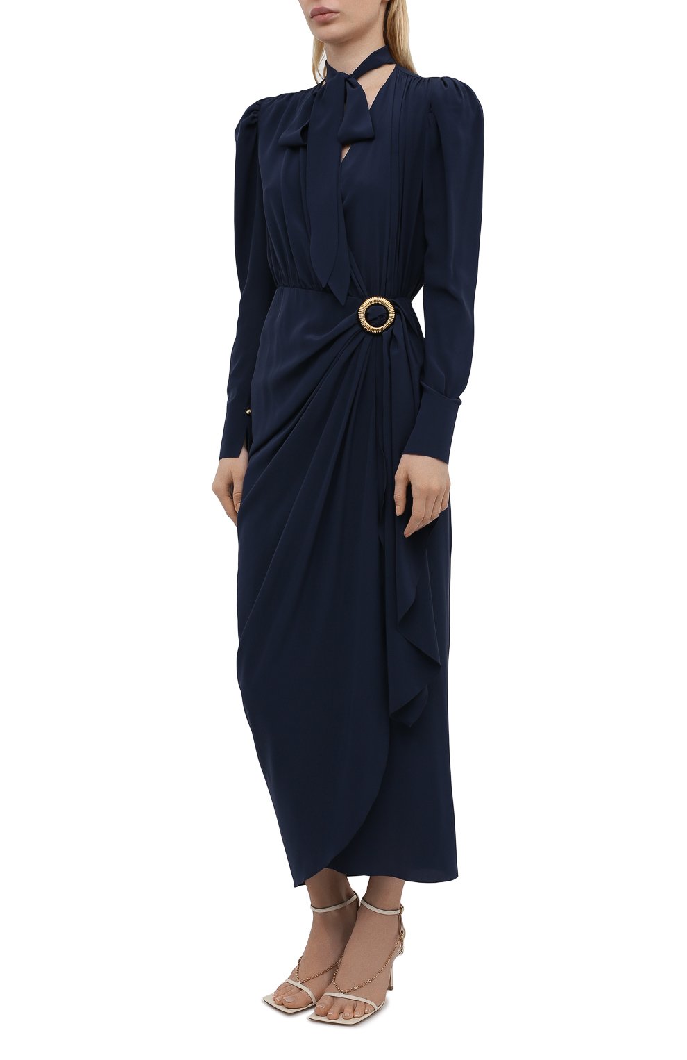 Шелковое платье LANVIN темно-синего цвета по цене 258000 руб., арт. RW-DR0055-4868-E21, фото 3 Шелковое платье LANVIN, арт. RW-DR0055-4868-E21, фото 3