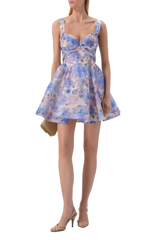 Платье изо льна и шелка Zimmermann 6493DC261 Голубой  6493DC261 Фото 2