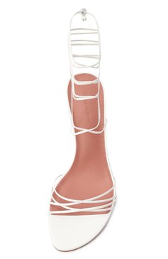 Женские кожаные босоножки lori 60 AMINA MUADDI белого цвета, арт. L0RI LACE UP 60/NAPPA | Фото 6 (Каблук высота: Средний; Материал внутренний: Натуральная кожа; Подошва: Плоская; Материал внешний: Натуральная кожа; Каблук тип: Шпилька; Автоматизация состава: Проставлено; Автоматизация ТО: Проставлено)