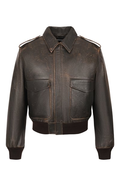 Мужской кожаный бомбер JIL SANDER, арт. J22SW0183/J07240