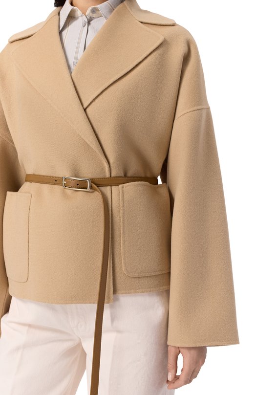 Полупальто из шерсти и кашемира Max Mara Studio BLASY Бежевый  BLASY Фото 5