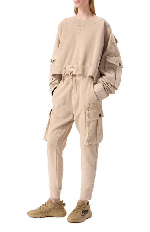 Текстильные кроссовки Fly Dsquared2 SNW0287/59204345 Бежевый  SNW0287/59204345 Фото 2