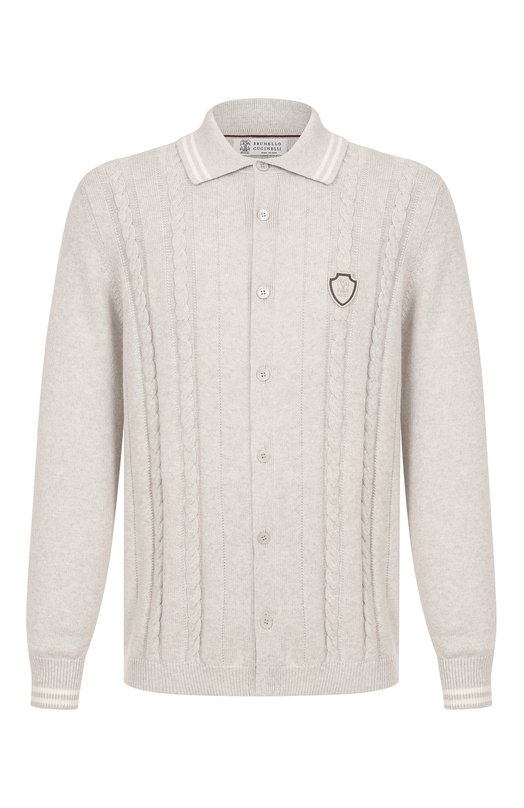 Хлопковый кардиган Brunello Cucinelli M28707925T Серый M28707925T