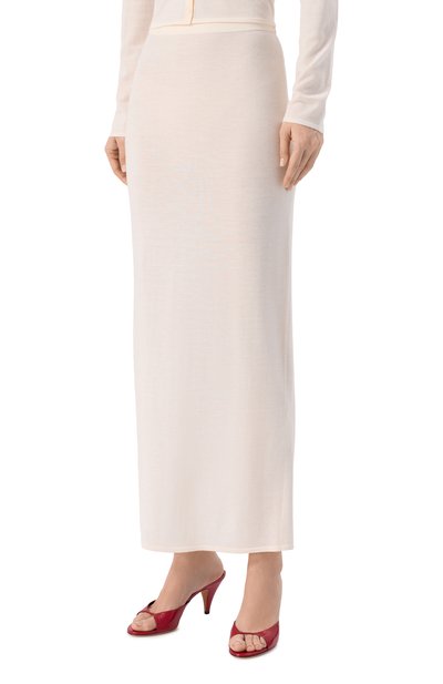 Юбка из шерсти и шелка 12 STOREEZ кремового цвета по цене 15000 руб., арт. 135838, фото 3 Юбка из шерсти и шелка 12 STOREEZ, арт. 135838, фото 3