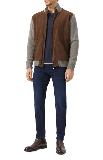 Джинсы slimmy tapered 7 FOR ALL MANKIND темно-синего цвета по цене 26350 руб., арт. JSMXA230AD, фото 2 Джинсы slimmy tapered 7 FOR ALL MANKIND, арт. JSMXA230AD, фото 2