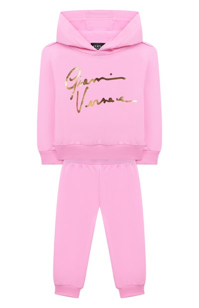 Комплект из худи и брюк VERSACE розового цвета по цене 42050 руб., арт. 1000177/1A00154, фото 1 Комплект из худи и брюк VERSACE, арт. 1000177/1A00154, фото 1
