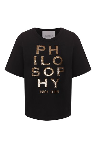 Женская хлопковая футболка PHILOSOPHY DI LORENZO SERAFINI, арт. A0709/745