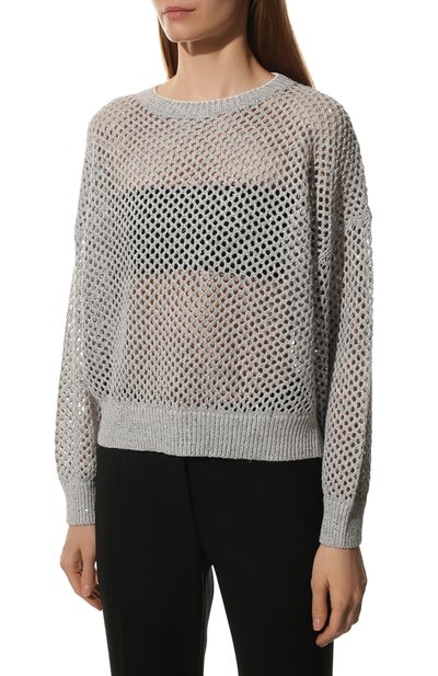 Свитер изо льна и хлопка BRUNELLO CUCINELLI, арт. 221MAJ585210, фото 3