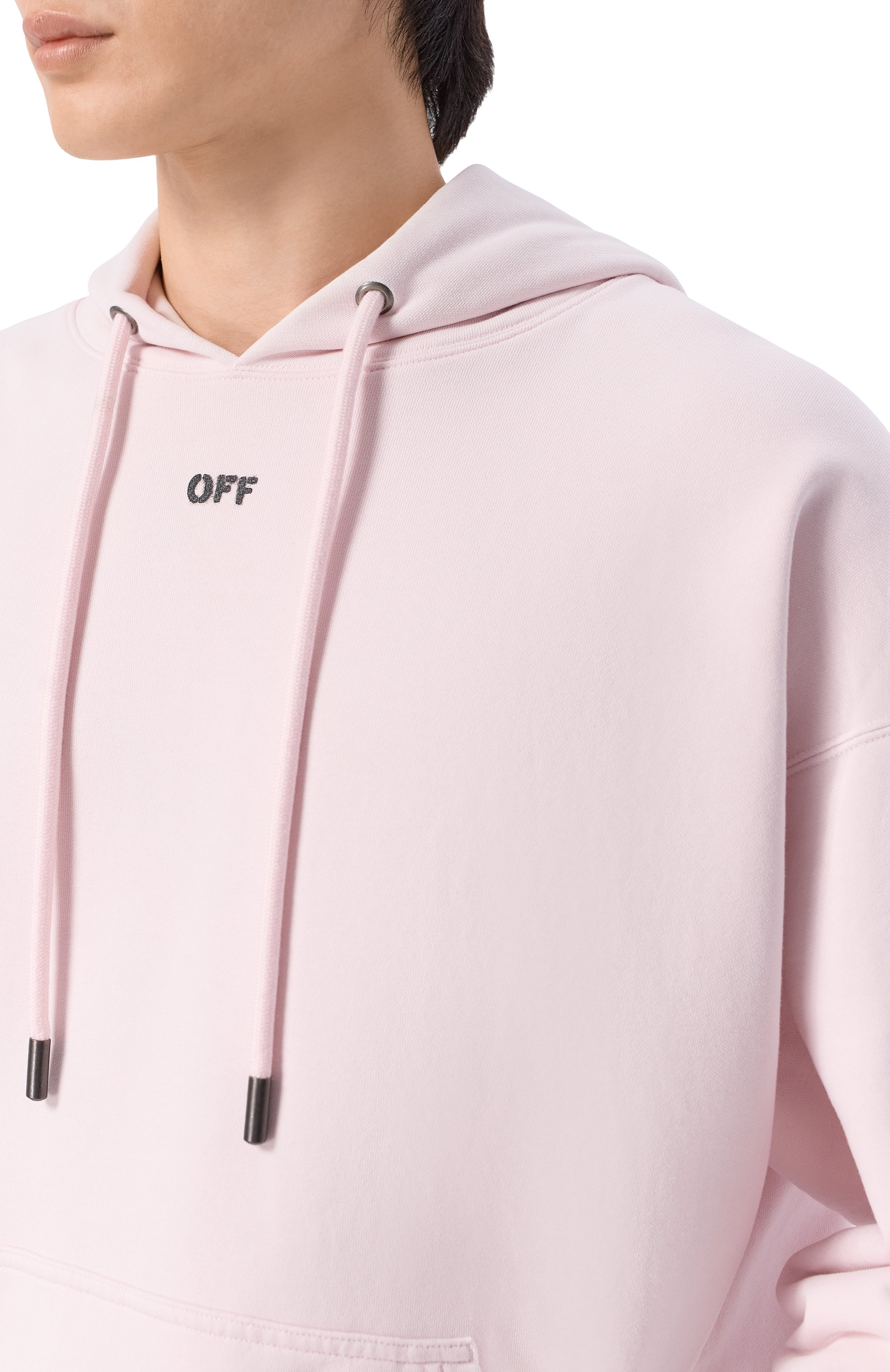 Хлопковое худи OFF-WHITE светло-розового цвета по цене 75800 руб., арт. 0MBB085S26FLE00J, фото 5 Хлопковое худи OFF-WHITE, арт. 0MBB085S26FLE00J, фото 5