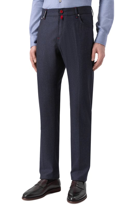 Шерстяные брюки Kiton UPNJSK0171H01 Синий  UPNJSK0171H01 Фото 3