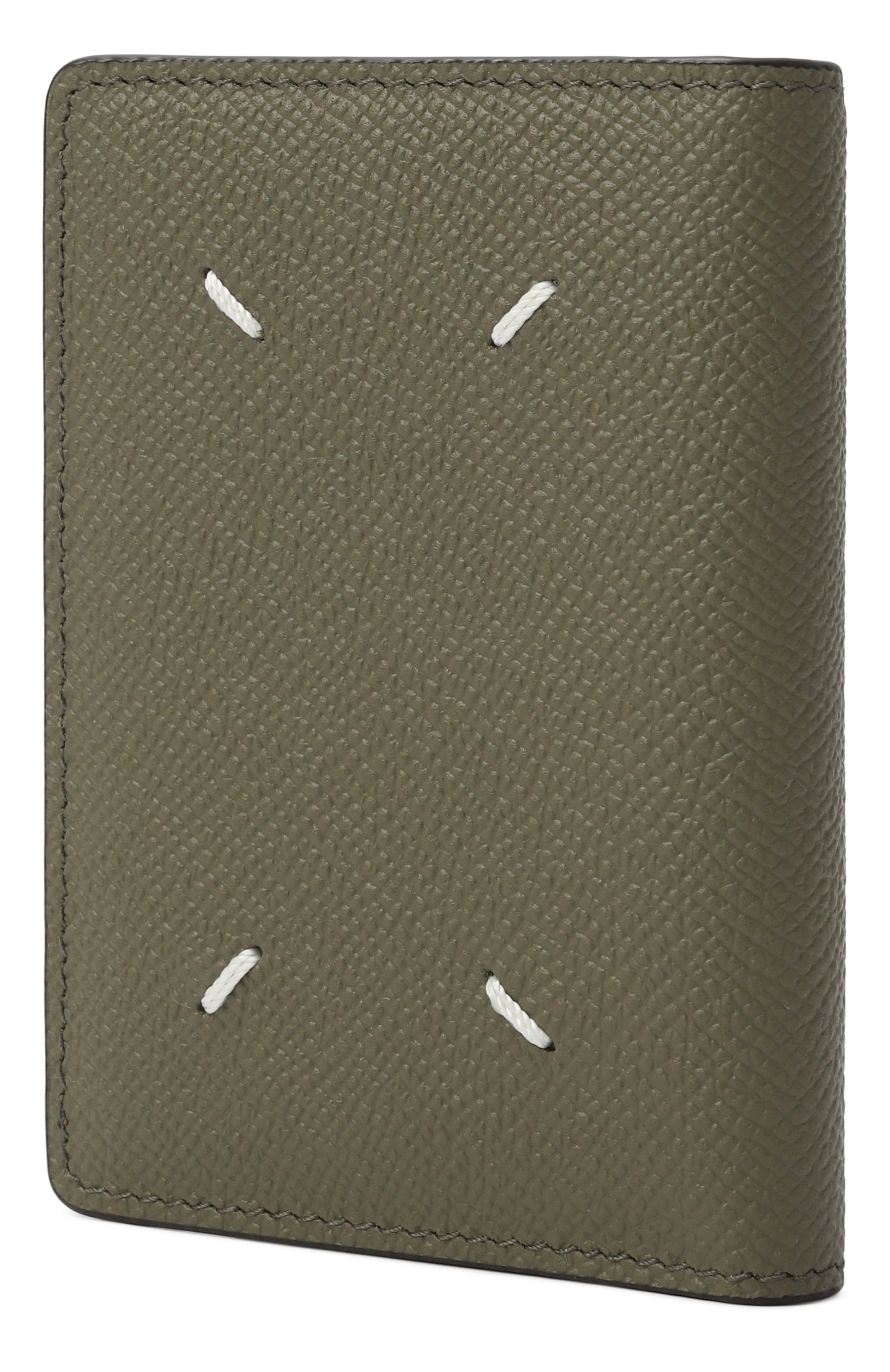 Кожаный футляр для кредитных карт MAISON MARGIELA хаки цвета по цене 37450 руб., арт. S55UI0203/P4745, фото 2 Кожаный футляр для кредитных карт MAISON MARGIELA, арт. S55UI0203/P4745, фото 2
